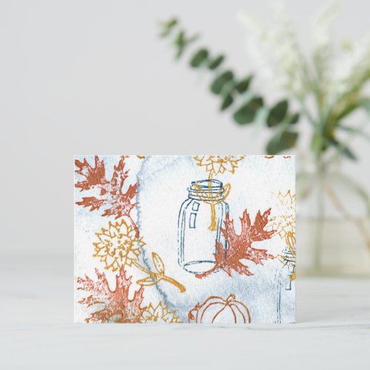 Herfst Florals Briefkaart (Staand voorkant)