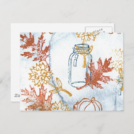Herfst Florals Briefkaart (Voorkant / Achterkant)