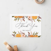 Herfst Florals Mums Dankuwel Noteer Kaart Notitiekaartje (Voorkant / Achterkant in situ)