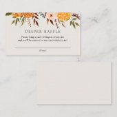 Herfst Florals Mums Diaper Raffle Enclosure Card Informatiekaartje (Voorkant / Achterkant)