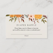 Herfst Florals Mums Diaper Raffle Enclosure Card Informatiekaartje (Voorkant)