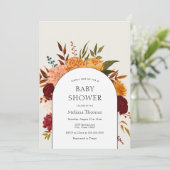 Herfst Florals Mums en Marigold Arch Baby shower Kaart (Staand voorkant)