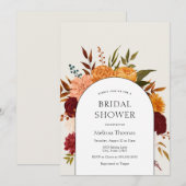 Herfst Florals Mums en Marigold Arch Vrijgezellenf Kaart (Voorkant / Achterkant)