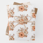 Herfst Florals Pattern White Cream Gold Thanksgivi Inpakpapier Vel (In situ)