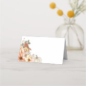 Herfst Florals Pumpkin Datum huwelijk Plaatskaartje (Achterkant)