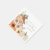 Herfst Florals Pumpkin feliciteert de heer Mrs Wed Servet (Hoek)