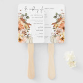 Herfst Florals Pumpkin Waterverf Wedding Programme Handwaaier (Voorkant en achterkant)