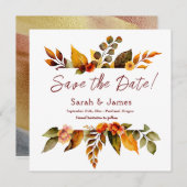 Herfst Florals sparen de Aankondiging van de Datum (Voorkant / Achterkant)