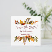 Herfst Florals sparen de Aankondiging van de Datum (Staand voorkant)