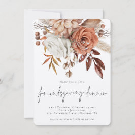 Herfst Florals Terracotta Friendsgiving Thanksgivi Kaart