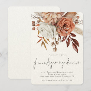 Herfst Florals Terracotta Friendsgiving Thanksgivi Kaart