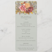 Herfst Florals Thanksgiving Flat 4 Cursus Menu (Voorkant)