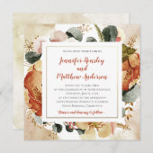 Herfst Florals Wedding Kaart (Voorkant / Achterkant)