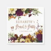 Herfst floreel vrijgezellenfeest in Brunch en bubb Servet (Voorkant)