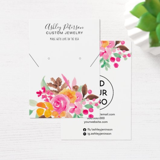Herfst florly girly jewelry earing ketting display visitekaartje (Bureau)