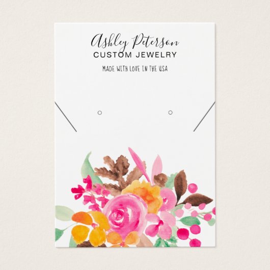 Herfst florly girly jewelry earing ketting display visitekaartje (Voorkant)
