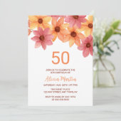 Herfst Flower Alle Leeftijd Oranje Bourgondië Verj Kaart (Staand voorkant)