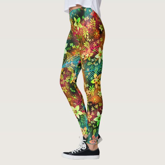 Herfst Flower Bouquet - Edelweiss Flower Feathers Leggings (Links)