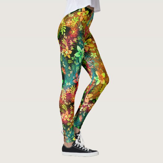 Herfst Flower Bouquet - Edelweiss Flower Feathers Leggings (Rechts)