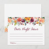 Herfst Flower Date Night Ideeën Kaarten, Sinaasapp Briefkaart (Voorkant / Achterkant)