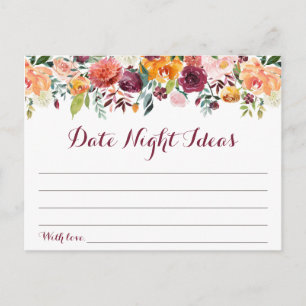 Herfst Flower Date Night Ideeën Kaarten, Sinaasapp Briefkaart