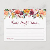 Herfst Flower Date Night Ideeën Kaarten, Sinaasapp Briefkaart (Voorkant)