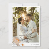 Herfst Flower Gepersonaliseerde bruiloft met beric Bedankkaart (Voorkant)