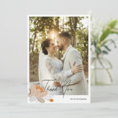 Herfst Flower Gepersonaliseerde bruiloft met beric Bedankkaart (Staand voorkant)