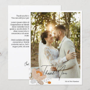 Herfst Flower Gepersonaliseerde bruiloft met beric Bedankkaart