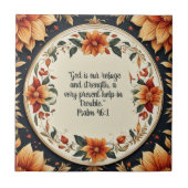 Herfst Flower Lijst Bijbelverzen Tegeltje (Voorkant)
