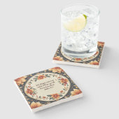 Herfst Flower Lijst  vers Stenen Onderzetter (Zijkant)