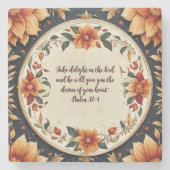 Herfst Flower Lijst  vers Stenen Onderzetter (Voorkant)