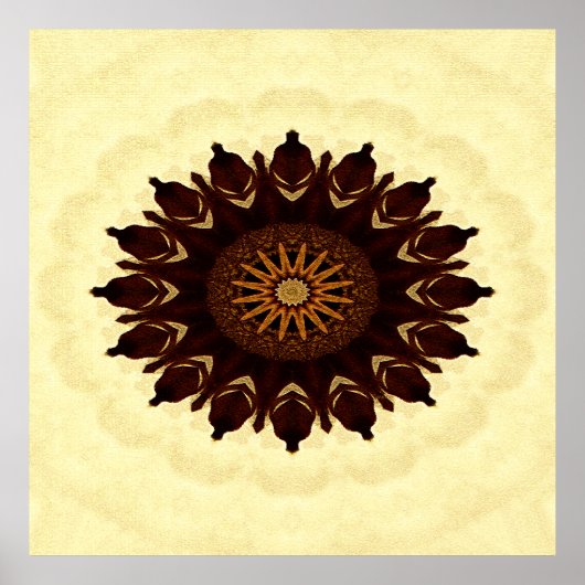 Herfst Flower Mandala...... Poster (Voorkant)