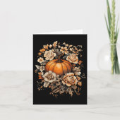 Herfst Flower  Pompoen Herfst Thanksgiving Pr Kaart (Voorkant)