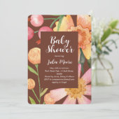 Herfst Flower Power Baby shower Uitnodiging (Staand voorkant)