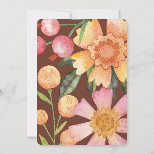 Herfst Flower Power Baby shower Uitnodiging (Achterkant)