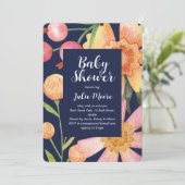 Herfst Flower Power Baby shower Uitnodiging (Staand voorkant)