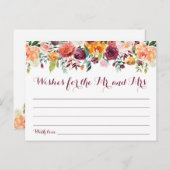 Herfst Flower Trouwwensen Kaarten, Sinaasappel Roz Briefkaart (Voorkant / Achterkant)