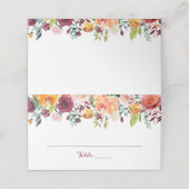 Herfst Flower Wedding Gevouwen Plaats Kaarten Sina Plaatskaartje (Buitenkant ongevouwen)