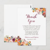 Herfst Flower Wedding Place instellen Dank u kaart (Voorkant / Achterkant)