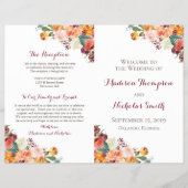 Herfst Flower Wedding Program Booklets, Oranje roz Flyer (Voorkant)