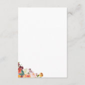 Herfst Flower Wedding Reception Cards, Oranje maro Informatiekaartje (Achterkant)