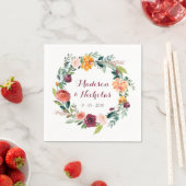 Herfst Flower Wedding servetten, Sinaasappel Maroo Servet (Insitu)