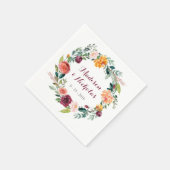 Herfst Flower Wedding servetten, Sinaasappel Maroo Servet (Hoek)