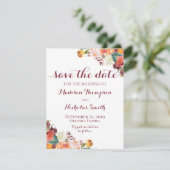 Herfst Flower Wedding Sla de datum Kaart, Sinaasap Save The Date (Staand voorkant)