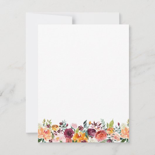 Herfst Flower Wedding Sla de datum Kaart, Sinaasap Save The Date (Achterkant)