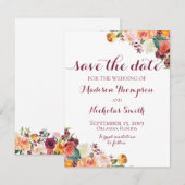 Herfst Flower Wedding Sla de datum Kaart, Sinaasap Save The Date (Voorkant / Achterkant)
