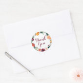 Herfst Flower Wedding Stickers Dank u Oranje roze (Envelop)