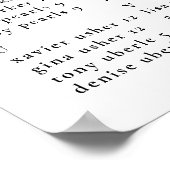 Herfst Flowers Alfabetical Wedding Seating Chart Poster (Hoek)