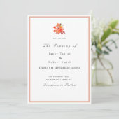 Herfst Flowers and Leafs Wedding Invitation Kaart (Staand voorkant)